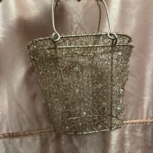 Chic Silver Wire Mesh Mini Bag